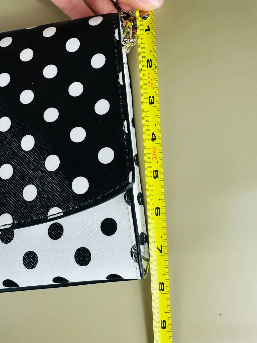 kate spade Black & White Polka Dot Chain Shoulder Bag